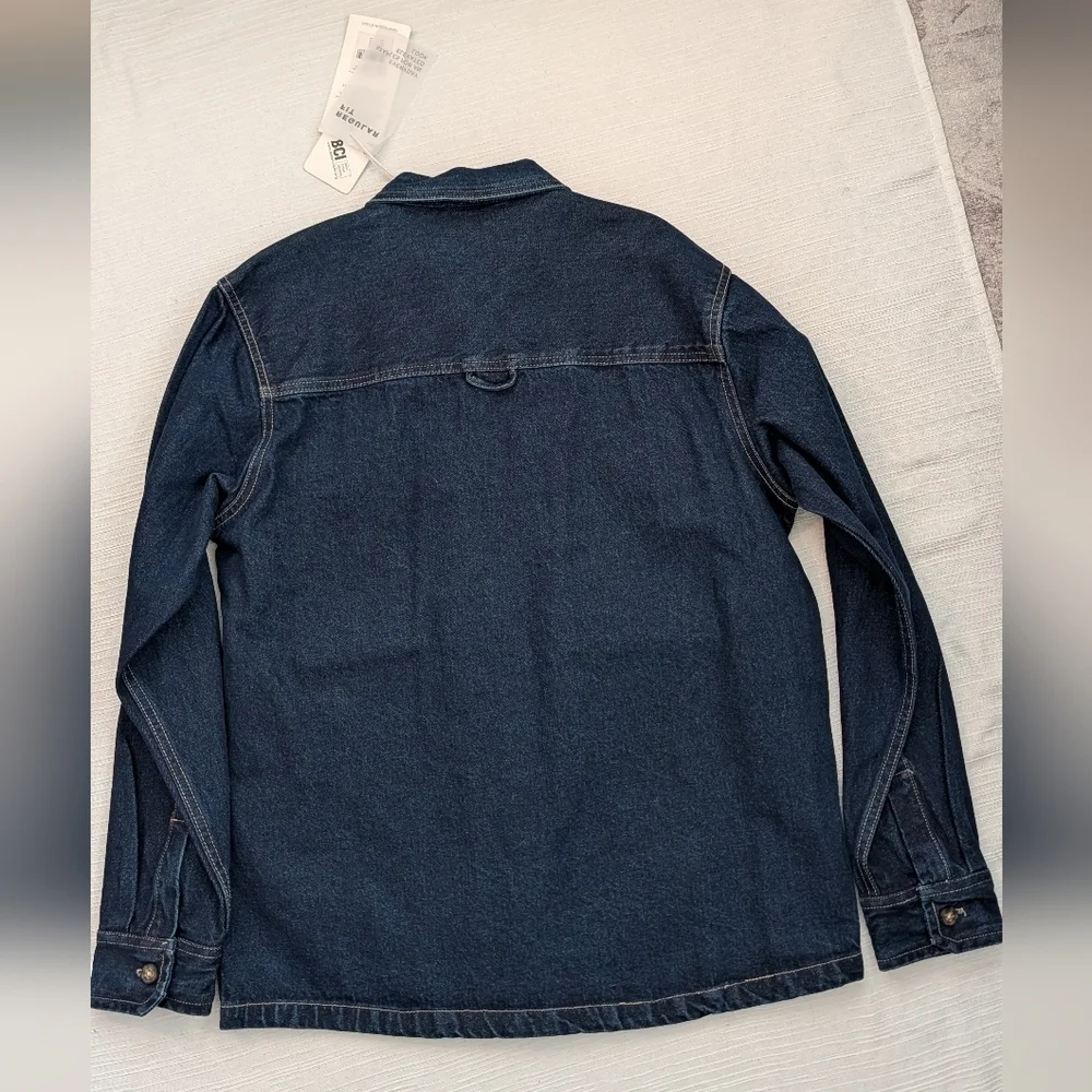 NWT Plenum Studio Men's Dark Blue Denim Large Pockets Jacket Size M